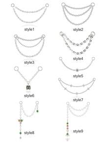 1 件 925 纯银耳环链配饰 18k 镀金耳环连接链女式可转换吊坠链适合双穿孔