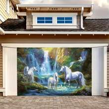 1 pièce Toile de fond décorative avec motif licorne magique, convient pour la chambre, le salon, le bureau, la décoration de la maison, kit d'installation inclus