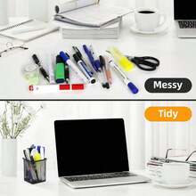 3/4 piezas Soporte metálico para bolígrafos, Taza metálica redonda para bolígrafos, Soporte de malla multifunción para bolígrafos, Organizador de maquillaje para la escuela, la oficina y el hogar, adecuado como regalo de vuelta a clases, Acción de Gracias, Halloween y Navidad