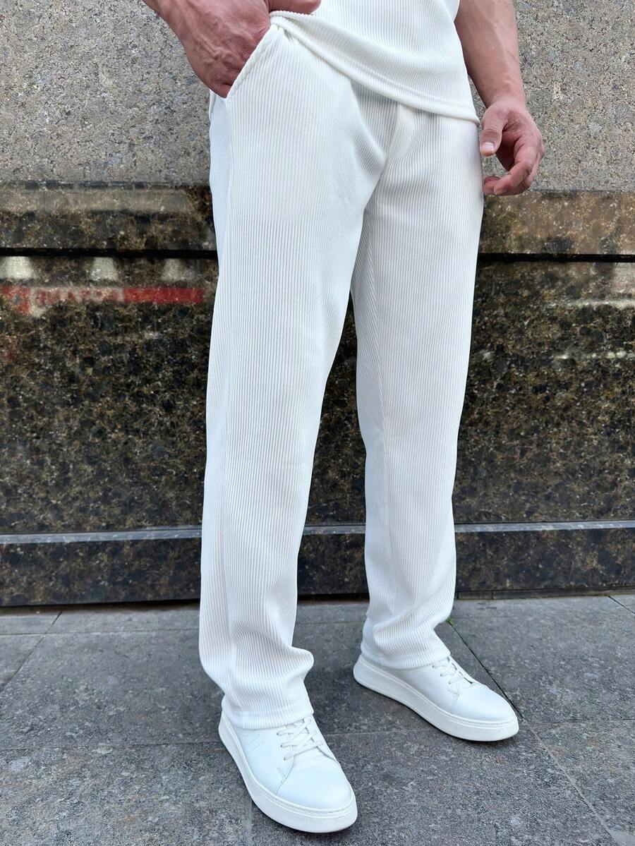 男士 Old Money 夏季度假裤 - 白色 - 查看 1