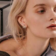 3 Pairs Sterling Silver Stud Hoop Earrings For Women Teens Dainty 14k Gold Earrings 925 Sterling Silver Cartilage Earrings Stud Earring Huggie Earrings Set For Multiple Piercing