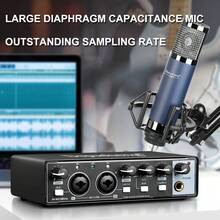 Depusheng V11 Audio Interface With 48V Wire Condenser Microphone Professional USB Sound Card Use For Recording,Live Streaming - màu đen - Xem 2