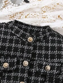 Fransk stil 2-delad outfit, elegant klänningsset för småbarnsflickor, designad för tidig höst - Svart - Visa 3