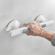 1pc Elderly Safety Grab Bar - No Drilling Installation, Non-Slip Bathroom Handrail, With Strong Suction Cup, Heavy Duty Plastic Structure, Suitable For Bathroom, Kitchen, Living Room - Fall Protection For Elderly, Easy To Install On Tile, Glass, Hard Plastic Surfaces - Suitable For Elderly And Disabled, Bathroom Grab Bar For Elderly, Elderly Support, Stylish Design, Durable Structure, Home Safety, Minimalist Design, Sturdy Construction, Mobility Assistance, Home Caregiver, Bathroom Grab Handle Bathroom Accessories Bathroom Tools