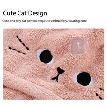 1 pieza Nueva toalla de secado de pelo de felpa de coral con diseño de gato lindo, turbante de secado rápido y súper absorbente, gorro de baño, gorro, unisex con botón, secado altamente eficiente, sin pelusas, inodoro, ideal para mujeres, regalo de Navidad, Día de San Valentín, Acción de Gracias, decoración del baño del hogar, toallas de ducha de regreso a la escuela para salón de belleza, hotel, deportes, artículos esenciales del hogar