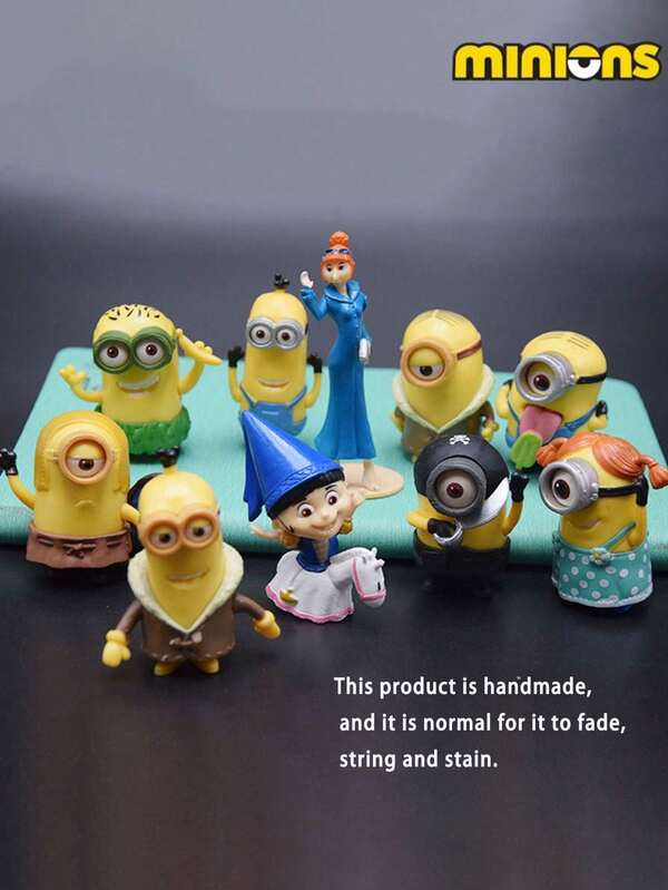 Minions 10pcs Cute Minions Character Figurines, Warm Corner Decor, Car Accessories, Suitable As Gifts For Various Holidays