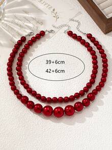 1pc New Design Pearl Chain Necklace, Elegant And Sophisticated Multi-Layer Choker Necklace For Women