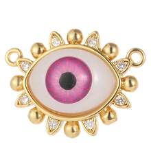 1pc Handmade Copper Eye Pendant, Personalized, DIY Necklace, Bracelet, Keychain Jewelry Pendant, Suitable For Thanksgiving Wear Or Gift - Gold - View 13