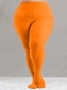 1 para cukierkowych damskich rajstop plus-size, supermiękkie, jednokolorowe, półprzezroczyste rajstopy, pończochy poliestrowe z wysokim stanem, rozmiary: XS-XXXL, 10 kolorów do wyboru, odpowiednie do codziennego użytku, wygodne