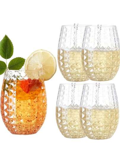 12/6/1 Set Classic Striped Wine Glass, Champagne Glass, 12 Oz Shatterproof Cocktail Glass, Reusable Cups Suitable For Champagne, Dessert, Banquet, Birthday Decor, Wedding Decor And Party