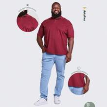 Men's Plus Size Cotton Polo Shirt - Burgundy - View 5