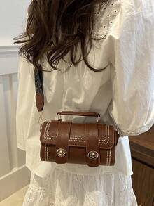 1 pièce Mini sac à main rétro en forme de baril pour femmes, convient pour un usage quotidien