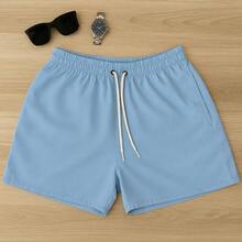 Men's Casual Linen Shorts, Comfortable With Elastic, Fashion Exclusive Fashion - Celeste - Ver 1