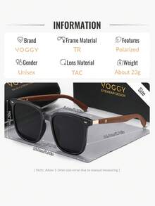 VOGGY 时尚简约复古轻便大号金属 TR 偏光装饰太阳镜，适合男女运动驾驶户外骑行钓鱼度假旅行派对装饰道具礼物 - A style - 查看 7