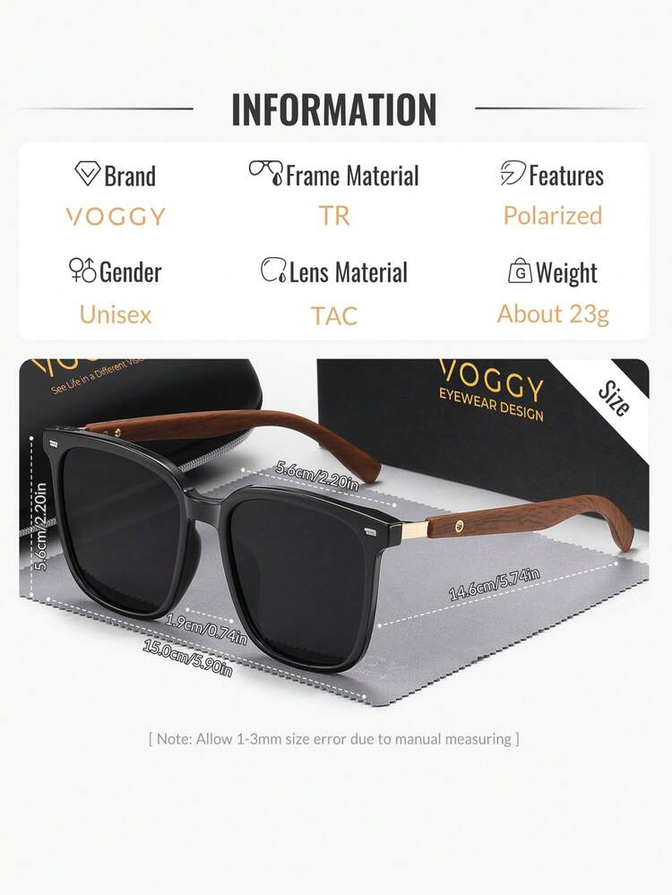 VOGGYファッション ミニマリスト レトロ 軽量 大型メタル製TR偏光装飾サングラス、男女兼用スポーツドライビング アウトドア サイクリング フィッシング 休暇 旅行 パーティー 装飾 プロップ ギフト - スタイル - 見る 6