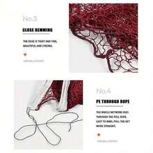 1pc Portable Foldable Badminton Net | Red Nylon Tennis & Volleyball Net, Badminton Standard Net, For Sports Practice, Easy To Install, Durable PA Material, Lightweight Design, Suitable For Indoor/Outdoor Use, Badminton Accessory, Sports Accessory, Sturdy & Convenient Storage, Suitable For Home Entertainment, Badminton Practice, Sports, Fitness, Matches, Badminton Training Accessories, Playground, Gym, Outdoor Activities, Gifts For Men, Gifts For Women - Multicolor - View 8