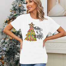 MAIHUN - Camisa De Árbol De Navidad Para Mujer, Diseño De Árbol De Navidad - Blanco - Ver 3