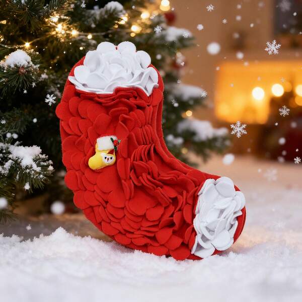 BJAYPET حصيرة شم جديدة لحيوانات الأليفة من سلسلة عيد الميلاد 2025، حصيرة جورب عيد الميلاد للشم/حصيرة الشم/وسادة عمل الأنف/لعبة تدريب الحاسة الشمية البطيئة للكلاب