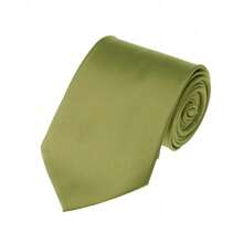 New Hot ! Solid Color Plain Classic Necktie Men's Tie,ZXCFTE - 34-olive Green - View 1