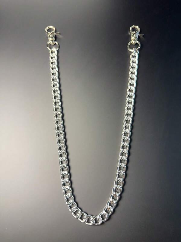 1pc Minimalist Pants Chain, Men's Wallet Chain, Silver Pants Chain, Aluminum Pocket Key Chain With Lobster Clasps At Both Ends, Unisex Accessory