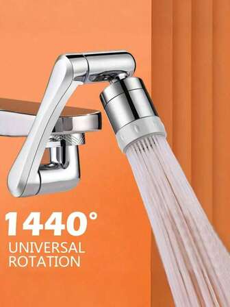 1pc 1440 ° Universal Rotary Faucet, Washbasin Mechanical Arm Faucet Extender, Anti Splash Faucet, Made Of High-Quality ABS Material, Suitable For Use In Bathrooms, Kitchens, And Toilets