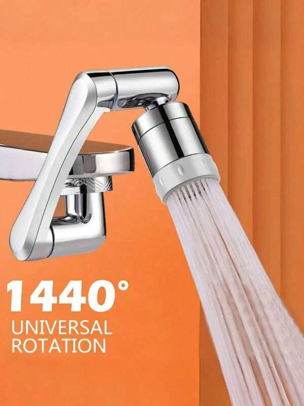 1pc 1440 ° Universal Rotary Faucet, Washbasin Mechanical Arm Faucet Extender, Anti Splash Faucet, Made Of High-Quality ABS Material, Suitable For Use In Bathrooms, Kitchens, And Toilets