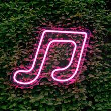 1pc Musical Note Neon Sign, LED Neon Light Battery/USB Powered Decorative Light, Table And Wall Decorative Light, For Girl's Room, Dormitory, Wedding Anniversary, Valentine's Day, Birthday Party, Home Decoration Light
