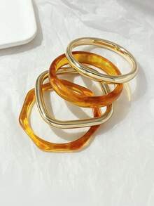 LADYCOCO Bộ 4 vòng tay nhựa acrylic nhiều lớp dày dặn kiểu cổ điển, phù hợp cho nữ, các cặp đôi, dự tiệc và đeo hàng ngày (Có thể có sự khác biệt nhỏ giữa ảnh và sản phẩm thực tế) (Vui lòng tham khảo bảng kích thước trong phần chi tiết để tìm kích thước phù hợp với cổ tay của bạn) - Nhiều màu D - Xem 3