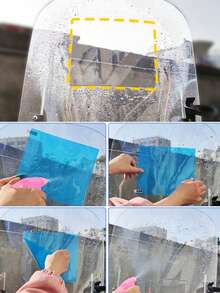 2片装方形汽车外饰防水雨膜贴纸，防雨防雾雨膜贴纸 - A - 查看 4