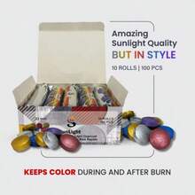 Sunlight Colors Tabletas de carbón para incienso Tabletas de carbón rápido Carbón de incienso para fiestas Rollos de quemador de resina de 33 mm Paquete de 100 briquetas de carbón Sin olor Sin humo - como en la foto - Ver 3