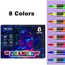 8 Colors Art Markers Luminous Light For Painting Drawing DIY Cup CD Stone Skin Exclusive For Halloween Painting Stationery - one-size - View 9