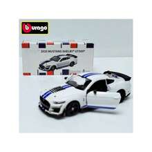 Burago 官方授權正版 1/64 比例合金車模 Mercedes-Benz Ford Cadillac Chevrolet 逼真壓鑄金屬小車模型 裝飾迷你收藏車模 - 2020年野馬Shelby GT500-白色 - 查看 6