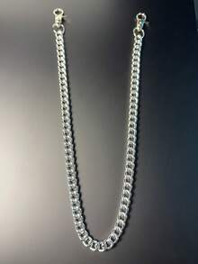 1pc Minimalist Pants Chain, Men's Wallet Chain, Silver Pants Chain, Aluminum Pocket Key Chain With Lobster Clasps At Both Ends, Unisex Accessory - Multicolor - View 2