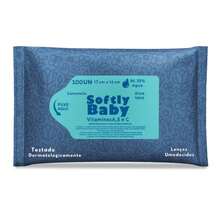 BABY SOFTLY WET WIPES 100 UNITS VITAMINS A, E AND CALORIE, ALOE VERA, CHAMOMILEBABY SOFTLY WET WIPES 100 UNITS VITAMINS A, E AND CALORIE, CHAMOMILE - trắng - Xem 1