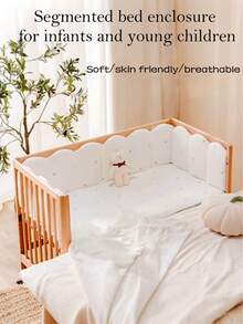 3-Sided Baby Crib Bumper Soft Padded, Children's Splicing Bed High Guard Rail Anti-Collision Anti-Fall Bed Fence, Protects Baby's Head And Body, Infant Bed Rail And Bumper Fabric Cover, Baby Crib Accessories, Nursery Decor, Gift For Boys And Girls - Three-sided Bed Surround - View 5