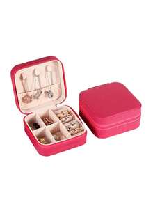 1pc Three-Layer Jewelry Storage Box, Dressing Table With Drawer Jewelry Storage Box, Gift Leather Jewelry Box, Portable Jewelry Storage Box, Desktop Storage Drawer Box, Stackable Storage Box, Can Store Watches, Necklaces, Rings, Pendants, Bracelets And Other Multi-Functional Jewelry Storage Boxes, Exterior With Locking Leather Design,