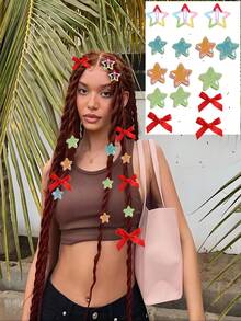 1 Set Women's Star Hair Clips, Star Hair Claws, Bow Hair Clips. Y2K Style. Streetwear, Party