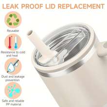 1个防漏盖替换装，适用于40盎司（约1134.0克）H2.0翻盖吸管杯，防漏防尘吸管盖 - 彩色 - 查看 7