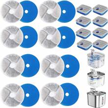 Filtros para Fuente de Gatos,8 Piezas Filtros para Bebederos para Gatos ,Triple Sistema de Filtración, Filtro para fuente de agua para mascotas con resina y carbón activado - 1 - Ver 2