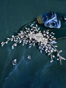 1pc Shiny Bridal Headband, Wedding Party Celebration Ball Accessory For Women, Suitable For Autumn/Winter, Halloween, Holidays