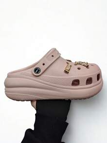 Women's High Platform Slippers With Pendants, Lightweight, 100% EVA, Non-Slip Sole - 淺粉色 - 查看 1