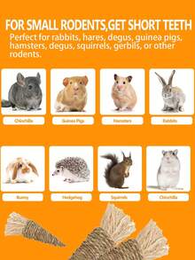 1个/2个/4个手工钩织胡萝卜磨牙玩具，适用于兔子、仓鼠、豚鼠和猫。这些玩具兼具牙齿护理和娱乐功能，可以减少宠物的无聊感，促进健康的咀嚼。是圣诞节或万圣节的绝佳礼物。 - 彩色 - 查看 8