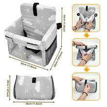 وسادة كرسي عربة التسوق/الكرسي العالي/كرسي الطعام للأطفال، ناعمة ومريحة، وسادة مقعد متعددة الوظائف للأطفال قابلة للحمل