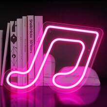 1pc Musical Note Neon Sign, LED Neon Light Battery/USB Powered Decorative Light, Table And Wall Decorative Light, For Girl's Room, Dormitory, Wedding Anniversary, Valentine's Day, Birthday Party, Home Decoration Light