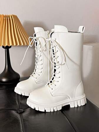 Botas altas planas de montar de moda versátiles para niñas, 2025 Nuevo