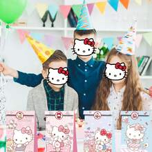 12pcs Sanrio Party Gift Box Packaging Kuromi Hello Kitty Tote Bags Double-Sided Printing Suitable For Valentine's Day, Halloween, Christmas, Birthday Party Gifts, Candy Wrapping Paper Bags, Holiday Gift Wrapping Paper Bags, Decorative Items