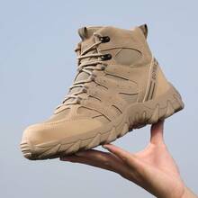 GUYISA 秋冬新款安全鞋钢头防砸防刺穿时尚高帮男士四季矿山靴建筑靴钢丝布防刮