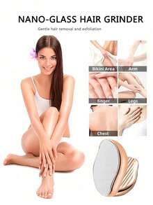Reusable Crystal Leg Hair Remover For Women And Men,Magic Painless Exfoliation Hair Removal Tool,Ladies Epilator Painless Physical Crystal Hair Remover Eraser Glass Hair Remover, Easy Cleaning Hair Removal Tool Depilation,Body Hair Removal Tool, Crystal Glass Callus Shaver Manual Depilation Exfoliator, Magic Leg Hair Eraser For Back Arms Legs ,Hair Products And Accessories For Barber Salon Beauty Travel Essentials(Don't Shave Hair Or Beard)