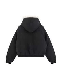 National Style Eagle Pattern Padded Coat, Warm And Thick Fur Collar Padded Coat