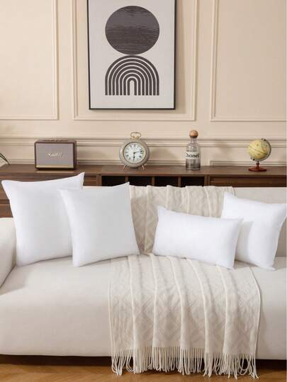 1 pieza/2 piezas Inserto de almohada blanca, inserto de cojín, núcleo de cojín de estilo europeo de tela no tejida, núcleo de cojín cuadrado para respaldo de sofá, adecuado para decoración de sofá de sala de estar, cabecera de dormitorio, asiento de coche y decoración navideña.